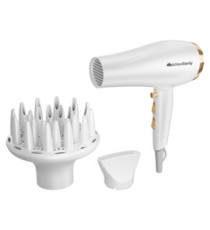 Asciugacapelli Gold Style - 2200 W - 21 x 9 x 26,4 cm - bianco/oro - Melchioni family