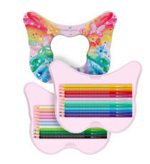 Astuccio Farfalla matite colorate Sparkle - colori assortiti - Faber-Castell - conf. 20 pezzi Astuccio Farfalla matite colorate Sparkle - colori assortiti - Faber-Castell - conf. 20 pezzi