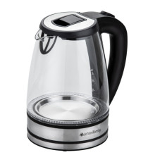 Bollitore elettrico cordless - caraffa in vetro - 2200 W - nero - Melchioni family