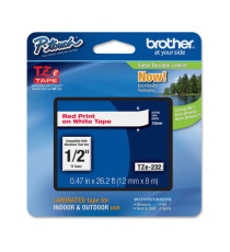 Brother - Nastro - Rosso/Bianco -TZE232 -12mm x 8mt Brother - Nastro - Rosso/Bianco -TZE232 -12mm x 8mt