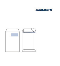 Busta a sacco Self - con finestra - strip adesivo - 23 x 33 cm - 100 gr - bianco - Blasetti - conf. 500 pezzi