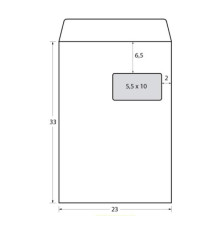 Busta a sacco Self - con finestra - strip adesivo - 23 x 33 cm - 100 gr - bianco - Blasetti - conf. 500 pezzi