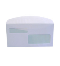 Busta doppia finestra - lembo gommato - 11,5 x 22,7 cm - 80 gr - bianco - Blasetti - conf. 500 pezzi