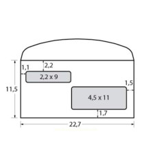 Busta doppia finestra - lembo gommato - 11,5 x 22,7 cm - 80 gr - bianco - Blasetti - conf. 500 pezzi