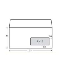 Busta Eco Strip Laser FSC - con finestra - adatta a stampa laser - 11 x23 cm - 90 gr - bianco - Blasetti - conf. 500 pez