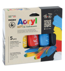 Colori Acryl - 75ml - colori assortiti - Primo - astuccio 5 colori
