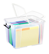 Contenitore multiuso Strata con coperchio - 47,5x39,5x31,5 cm - 40 L - PPL - trasparente - Cep Contenitore multiuso Strata con coperchio - 47,5x39,5x31,5 cm - 40 L - PPL - trasparente - Cep