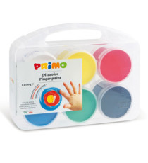Ditacolor colori a dita - 100ml  - c/pennello - Primo - valigetta 6 colori