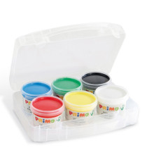 Ditacolor colori a dita - 100ml  - c/pennello - Primo - valigetta 6 colori