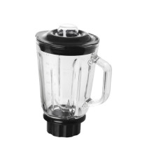 Frullatore Frullo Glass - con bicchiere in vetro - 600 W - nero/argento - Melchioni family