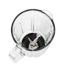 Frullatore Frullo Glass - con bicchiere in vetro - 600 W - nero/argento - Melchioni family