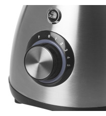 Frullatore Frullo Glass - con bicchiere in vetro - 600 W - nero/argento - Melchioni family