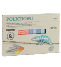 Gessetti quadrati Policromi - 13x13x80mm - quadrati  - Primo - astuccio 12 colori