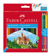 Matita colorata eco Il Castello+3 bicolor - diametro mina 3,00 mm - colori assortiti - Faber-Castell - astuccio 24 pezzi Matita colorata eco Il Castello+3 bicolor - diametro mina 3,00 mm - colori assortiti - Faber-Castell - astuccio 24 pezzi