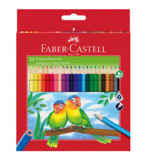 Matite colorate Eco - triangolari - diametro mina 3 mm - con temperino - colori assortiti - Faber-Castell - astuccio 24
