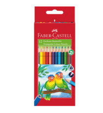 Matite colorate Eco triangolari - diametro mina 3 mm - Faber-Castell - astuccio 12 pezzi  con temperino