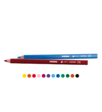 Matite colorate Jumbo - diametro mina 5,5 mm - colori assortiti - Primo - astuccio 12 matite Matite colorate Jumbo - diametro mina 5,5 mm - colori assortiti - Primo - astuccio 12 matite