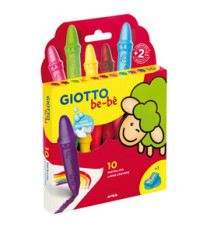 Pastelli cera super - lunghezza 7,5mm con Ø 11mm - colori assortiti - Giotto - astuccio 10 superpastelloni Pastelli cera super - lunghezza 7,5mm con Ø 11mm - colori assortiti - Giotto - astuccio 10 superpastelloni
