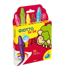 Pastelli cera super - lunghezza 7,5mm con Ø 11mm - colori assortiti - Giotto - astuccio 10 superpastelloni Pastelli cera super - lunghezza 7,5mm con Ø 11mm - colori assortiti - Giotto - astuccio 10 superpastelloni