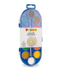 Pastiglie Acquerelli -  ø 30mm - colori assortiti - Primo - astuccio da 12 pastiglie