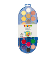 Pastiglie Acquerelli - ø 30mm - colori assortiti - Primo - astuccio da 22 pastiglie Pastiglie Acquerelli - ø 30mm - colori assortiti - Primo - astuccio da 22 pastiglie
