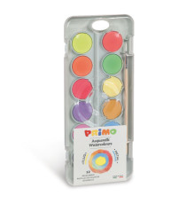 Pastiglie Acquerelli fluo e metal - Primo - astuccio 12 pezzi