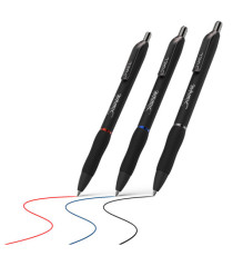 Penna gel a scatto - 0.7 mm - nero/blu/rosso - Sharpie - conf. 3 pezzi