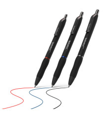 Penna gel a scatto - 0.7 mm - nero/blu/rosso - Sharpie - conf. 3 pezzi