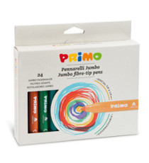 Pennarelli Jumbo - punta ø7,6mm - colori assortiti - Primo - astuccio 24 pezzi Pennarelli Jumbo - punta ø7,6mm - colori assortiti - Primo - astuccio 24 pezzi