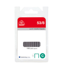 Punti zincati - 53/8 - 8 mm - metallo - Romeo Maestri - conf. da 1960 punti