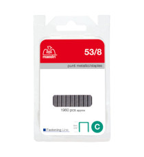 Punti zincati - 53/8 - 8 mm - metallo - Romeo Maestri - conf. da 1960 punti