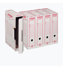 Scatola archivio Storage - formato legale - 8,5 x 25,3 x 35,5 cm - bianco e rosso - Esselte Dox
