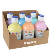 Tempera brillante pastello - 300 ml - colori pastel assortiti - Primo - box 6 colori Tempera brillante pastello - 300 ml - colori pastel assortiti - Primo - box 6 colori