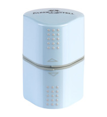 Temperamatite Grip 2001 con contenitore - 3 fori - sky blue - con doppio serbatoio - Faber-Castell