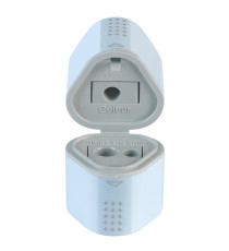 Temperamatite Grip 2001 con contenitore - 3 fori - sky blue - con doppio serbatoio - Faber-Castell