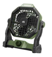 Ventilatore portatile - da campeggio - con luce LED - diametro 12 cm - 25,5 x 21 x 11,5 cm - Melchioni family