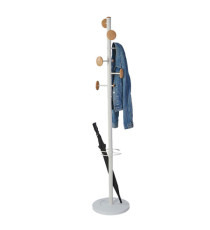 Appendiabiti a 6 ganci Music + 3 miniganci 175cm - bianco/legno - Alba