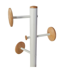 Appendiabiti a 6 ganci Music + 3 miniganci 175cm - bianco/legno - Alba