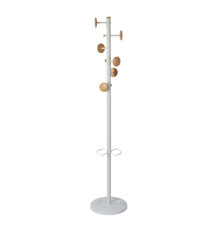 Appendiabiti a 6 ganci Music + 3 miniganci 175cm - bianco/legno - Alba