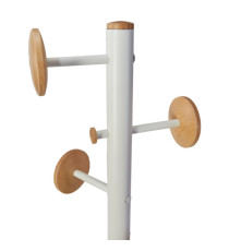 Appendiabiti a 6 ganci Music + 3 miniganci 175cm - bianco/legno - Alba