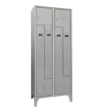 Armadio spogliatoio in metallo salvaspazio - a 4 ante a L - 80 x 50 x 195 cm - grigio - Fasma