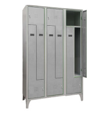 Armadio spogliatoio in metallo salvaspazio - a 6 ante a L - 120 x 50 x 195 cm - grigio - Fasma