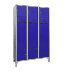 Armadio spogliatoio in metallo salvaspazio - a 6 ante a L - 120 x 50 x 195 cm - grigio/blu - Fasma Armadio spogliatoio in metallo salvaspazio - a 6 ante a L - 120 x 50 x 195 cm - grigio/blu - Fasma