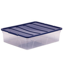 Contenitore multiuso Bankers Box - 32 x 40 x 11 cm - 12 L - PP - con coperchio blu - trasparente - Fellowes Contenitore multiuso Bankers Box - 32 x 40 x 11 cm - 12 L - PP - con coperchio blu - trasparente - Fellowes