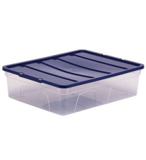 Contenitore multiuso Bankers Box - 32 x 40 x 11 cm - 12 L - PP - con coperchio blu - trasparente - Fellowes Contenitore multiuso Bankers Box - 32 x 40 x 11 cm - 12 L - PP - con coperchio blu - trasparente - Fellowes