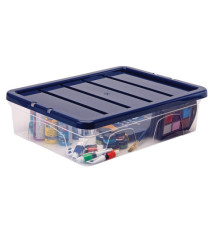 Contenitore multiuso Bankers Box - 32 x 40 x 11 cm - 12 L - PP - con coperchio blu - trasparente - Fellowes Contenitore multiuso Bankers Box - 32 x 40 x 11 cm - 12 L - PP - con coperchio blu - trasparente - Fellowes