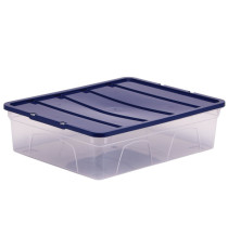 Contenitore multiuso Bankers Box - 32 x 40 x 11 cm - 12 L - PP - con coperchio blu - trasparente - Fellowes Contenitore multiuso Bankers Box - 32 x 40 x 11 cm - 12 L - PP - con coperchio blu - trasparente - Fellowes