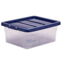 Contenitore multiuso Bankers Box - 32 x 40 x 17 cm - 15 L - PP - con coperchio blu - trasparente - Fellowes Contenitore multiuso Bankers Box - 32 x 40 x 17 cm - 15 L - PP - con coperchio blu - trasparente - Fellowes