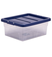 Contenitore multiuso Bankers Box - 32 x 40 x 17 cm - 15 L - PP - con coperchio blu - trasparente - Fellowes Contenitore multiuso Bankers Box - 32 x 40 x 17 cm - 15 L - PP - con coperchio blu - trasparente - Fellowes