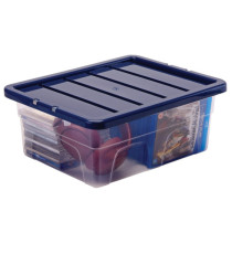 Contenitore multiuso Bankers Box - 32 x 40 x 17 cm - 15 L - PP - con coperchio blu - trasparente - Fellowes Contenitore multiuso Bankers Box - 32 x 40 x 17 cm - 15 L - PP - con coperchio blu - trasparente - Fellowes